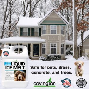 Ice Melt, Pet Safe Ice Melt, De Icer for Sidewalks, Driveways, Decks, & Concrete. Spray Pet Friendly Liquid Ice Melt, Covers More Ground & Easier than Spreading Salt Pellets, USA Made-1 Gallon