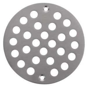 VOURUNA 4-Inch Screw-in Shower Drainer Cover Replacement Floor Strainer Floor Drain Brushed Nickel