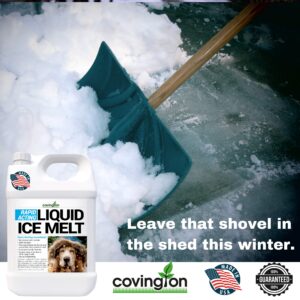 Ice Melt, Pet Safe Ice Melt, De Icer for Sidewalks, Driveways, Decks, & Concrete. Spray Pet Friendly Liquid Ice Melt, Covers More Ground & Easier than Spreading Salt Pellets, USA Made-1 Gallon