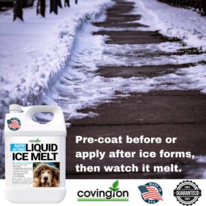 Ice Melt, Pet Safe Ice Melt, De Icer for Sidewalks, Driveways, Decks, & Concrete. Spray Pet Friendly Liquid Ice Melt, Covers More Ground & Easier than Spreading Salt Pellets, USA Made-1 Gallon