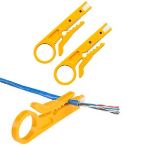 vanice mini wire stripper 3 pack network wire stripper punch down cutter for network wire cable, rj45/cat5/cat-6 data cable, telephone cable and computer utp cable