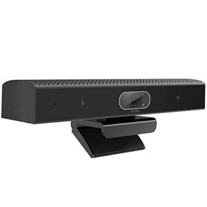 conference room camera with microphone and speaker, wide angle usb video conference camera for mac, pc, laptop, desktop (black with inverted phase)