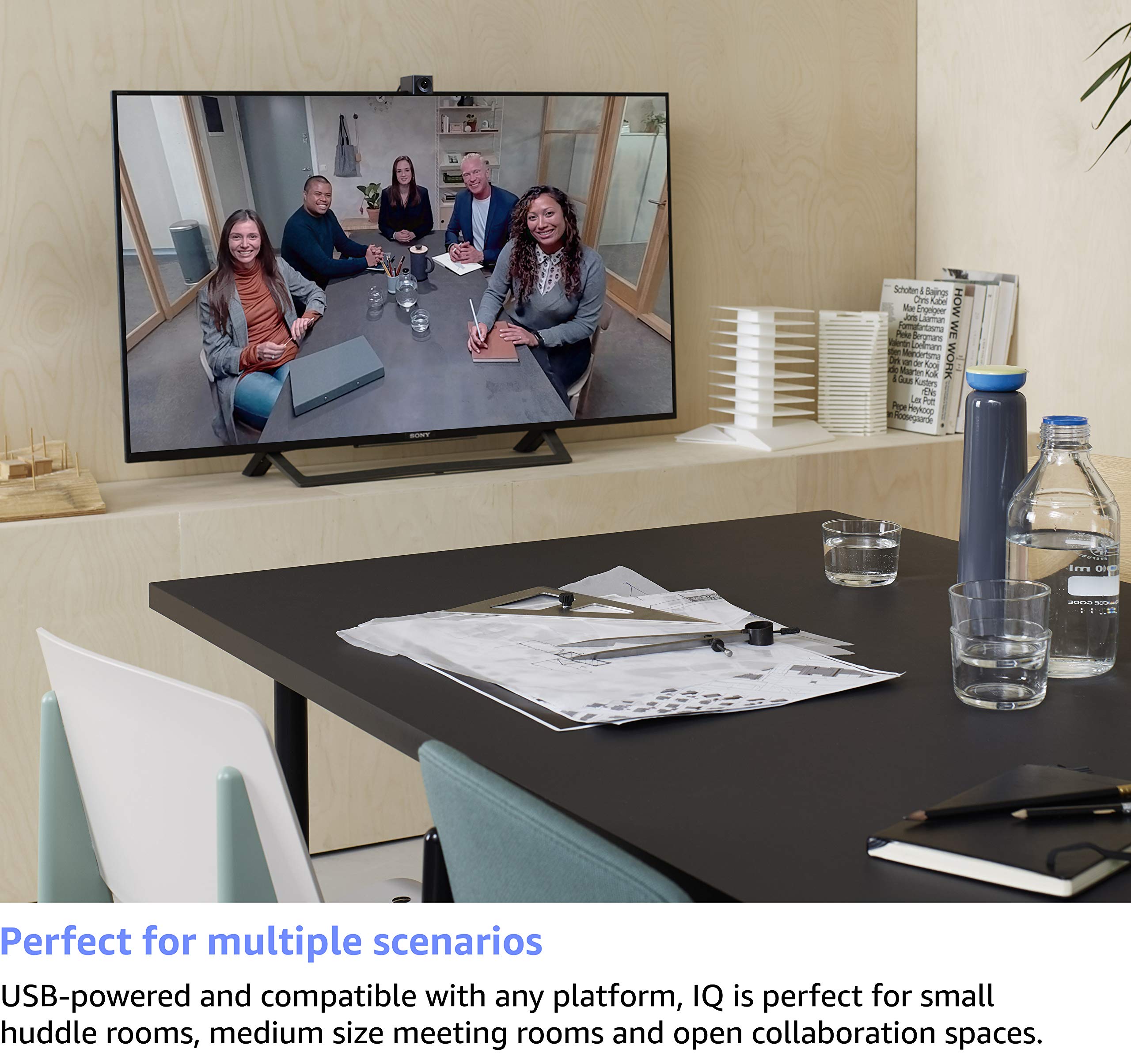 Huddly IQ Full HD 1080p USB Video Conferencing Camera with Embedded Microphone Array and AI Capabilities