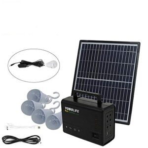 Rechargeable Portable Solar Generator Kit Power Home Outdoor Light System for Camping Solar Panel