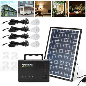 Rechargeable Portable Solar Generator Kit Power Home Outdoor Light System for Camping Solar Panel