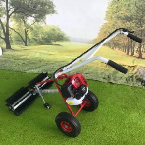 sweeper machine, 43cc walk behind cleaning machine hand held broom sweeper 1.7hp gas powered sweeper broom hand held for concrete driveway lawn garden, 2-strock, 43cc(43cc)
