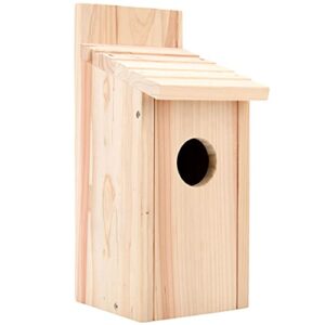 Oceek Cedar Blue Bird Box House Wood Bird House Bluebird Box House Cedar Wren and Chickadee Wren Home Outdoor Hanging Wood Birdhouse No Assembly Required Hummingbird House (1Pack 3115 Assembled)