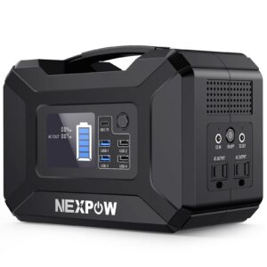 nexpow portable power station 300w(peak 500w),296wh lithium battery 80000mah, 2-60w pd and110v/330w pure sine wave ac outlets, solar generator (solar panel not included) for outdoor camping/rvs/home