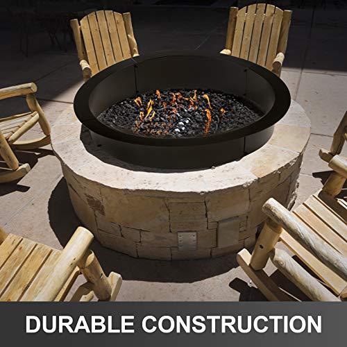 Doniks Fire Pit Ring 42 inches Outside / 36 inches Inside Diameter Heavy 2mm Metal Steel Ring-DIY fire Pit Ring Above or on The Ground for Outdoor Camping, Backyard (42 x 36 x 10 Inch)