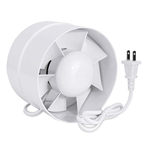 Inline Duct Fan 4 Inch Vent Booster, HVAC Exhaust Intake Fans 76 CFM, Ventilation Blower for Grow Tent Attic Kitchen Garage Greenhouse Basement (Φ 4 inch/110v)