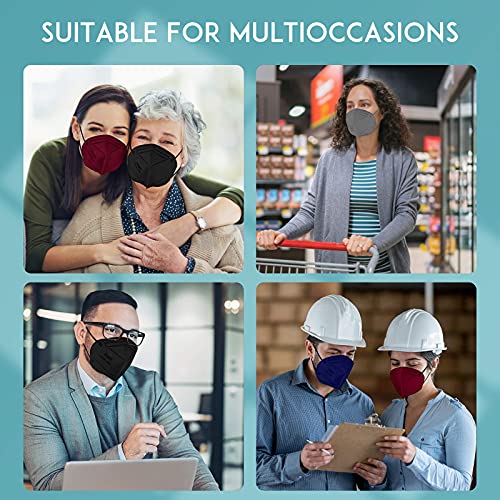 KN95 Face Mask 50PCs, 5 Layer Design Cup Dust Safety Masks, Breathable Protection Masks Against PM2.5 Dust Bulk for Adult, Men, Women, Indoor, Outdoor Use