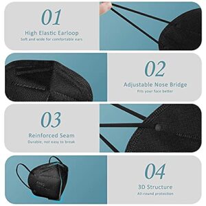 KN95 Face Mask 50PCs, 5 Layer Design Cup Dust Safety Masks, Breathable Protection Masks Against PM2.5 Dust Bulk for Adult, Men, Women, Indoor, Outdoor Use