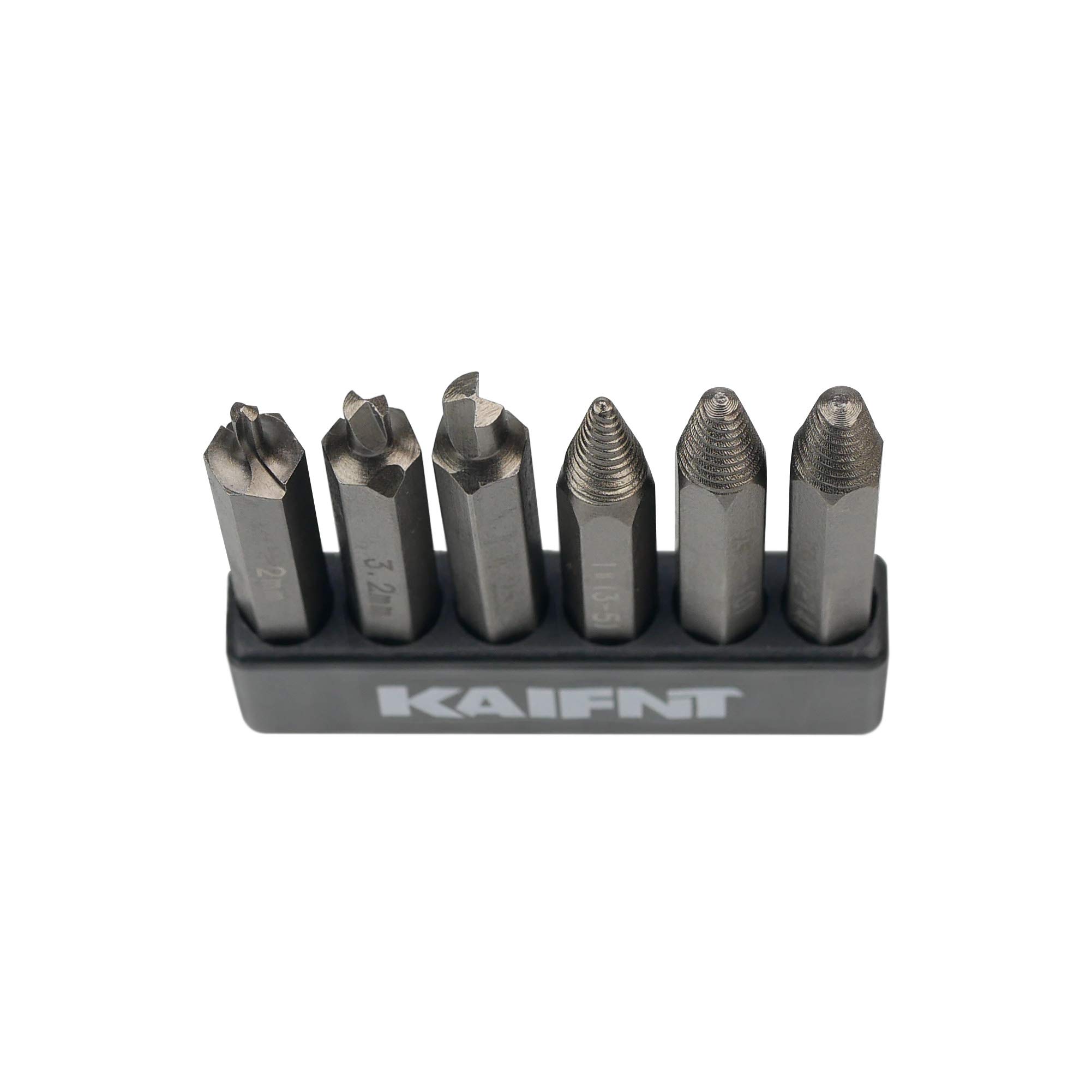 KAIFNT K457 Damaged/Stripped Screw Extractor Bit Kit, Screw Remover Set, Quick-Change 1/4-Inch Hex Shank, 6-Piece