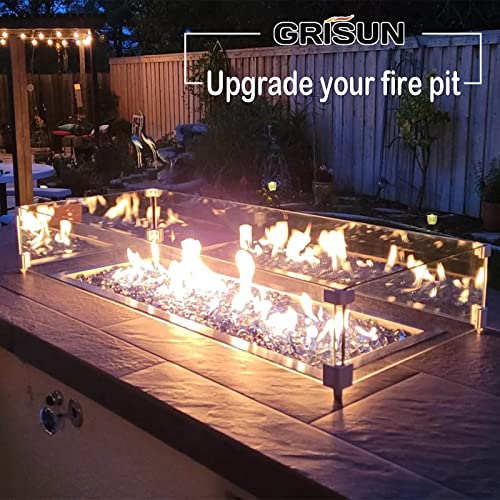 GRISUN Fire Pit Gas Burner Spark Ignition Kit, Gas Control Kit for Indoors Outdoors, Including Gas Shut-Off Valve with Key, Push Button Igniter and Stainless Steel Mounting Plate