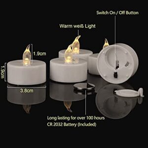 PILLOBOX Battery Operated Flameless Tea Lights: 24PACK LED Electric Candles Lamp Realistic and Bright Flickering Holiday Gift Long Lasting for Birthday Wedding Party Home Decoration (Warm White)