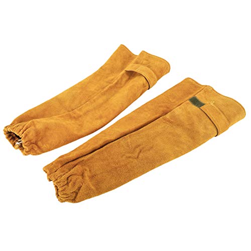 HYDDNice 18.5" Leather Welding Work Sleeves, Heat Resistant Leather Welding Sleeves for Welding Work Arm Protection