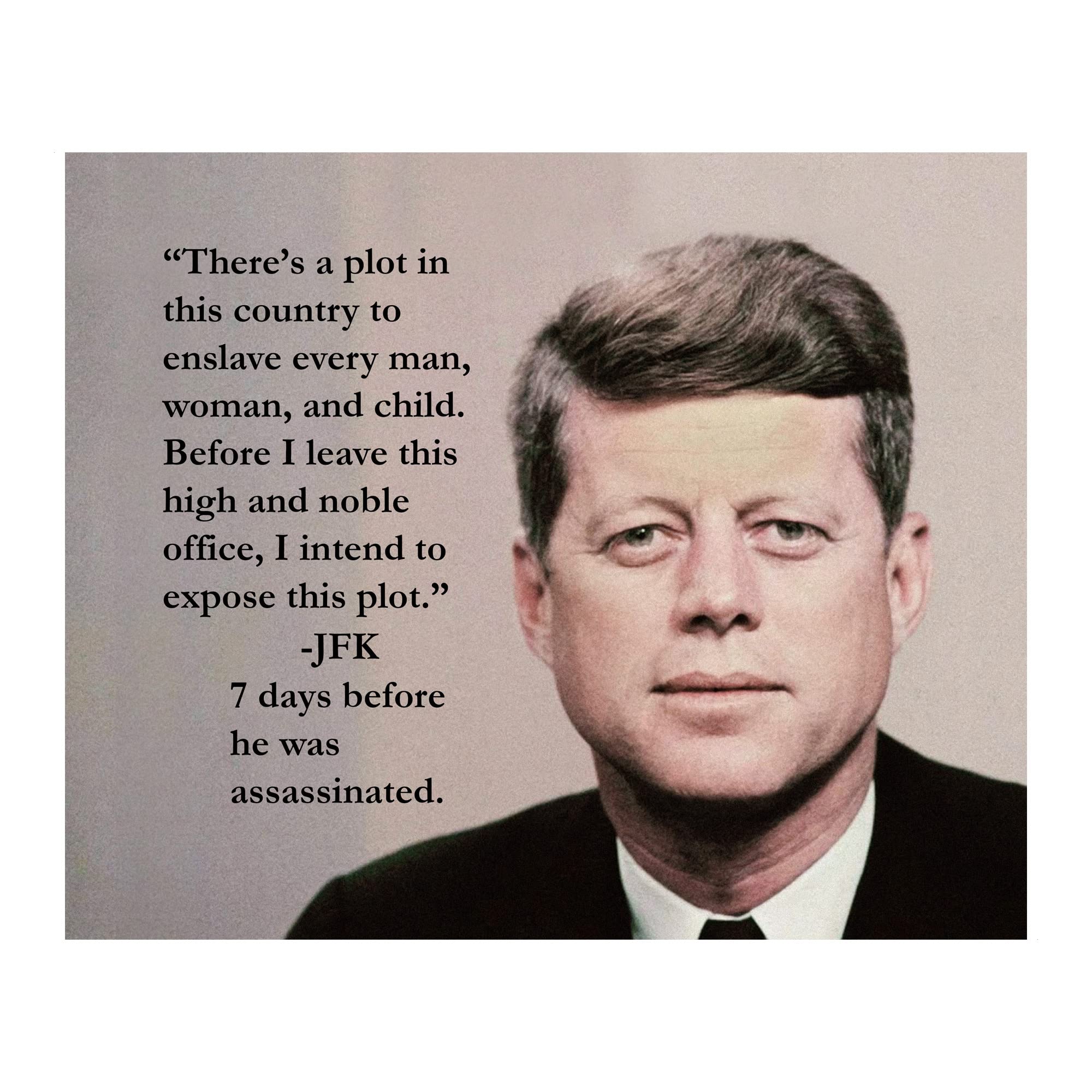 There’s A Plot - John F Kennedy Patriotic Wall Art Poster Quotes, This Wall Decor Poster Is An Ideal Inspirational Art For Home Decor, Bedroom Decor, Boys Room Decor, or 4th Of July, Unframed - 8x10