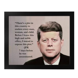 There’s A Plot - John F Kennedy Patriotic Wall Art Poster Quotes, This Wall Decor Poster Is An Ideal Inspirational Art For Home Decor, Bedroom Decor, Boys Room Decor, or 4th Of July, Unframed - 8x10