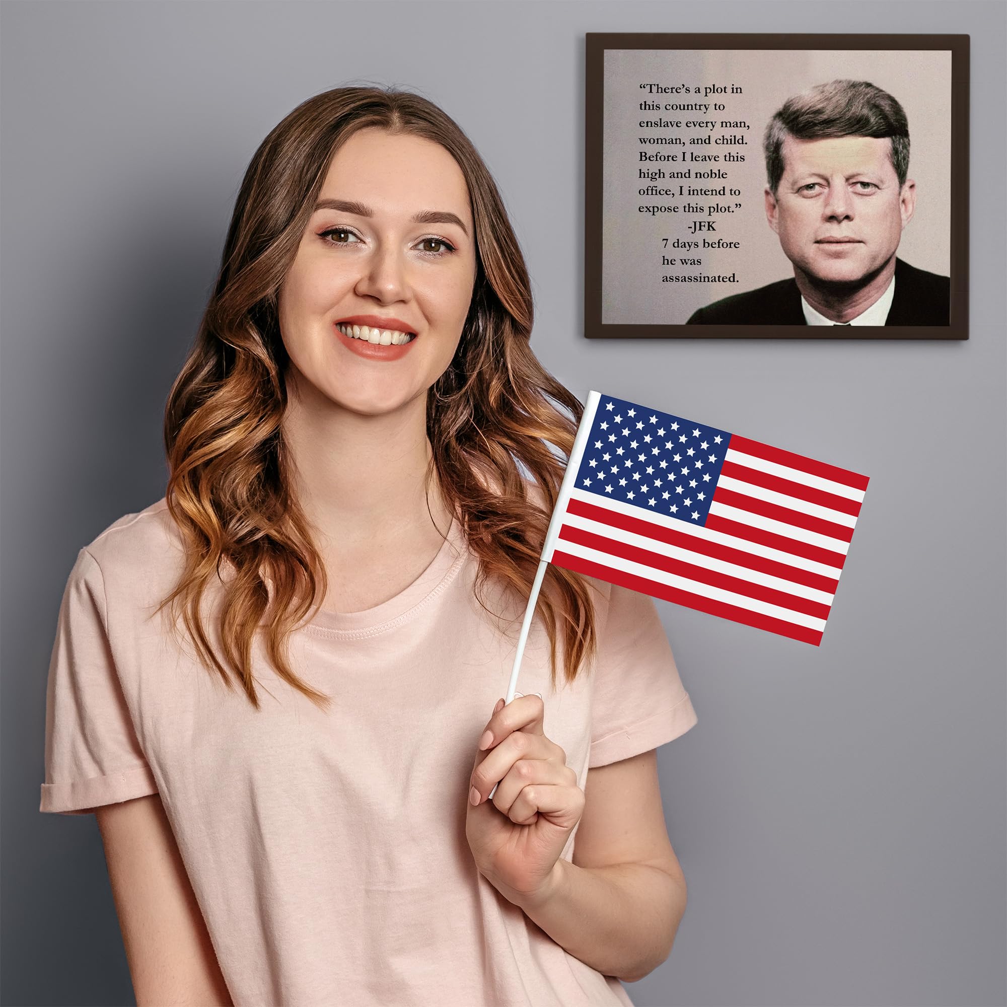 There’s A Plot - John F Kennedy Patriotic Wall Art Poster Quotes, This Wall Decor Poster Is An Ideal Inspirational Art For Home Decor, Bedroom Decor, Boys Room Decor, or 4th Of July, Unframed - 8x10