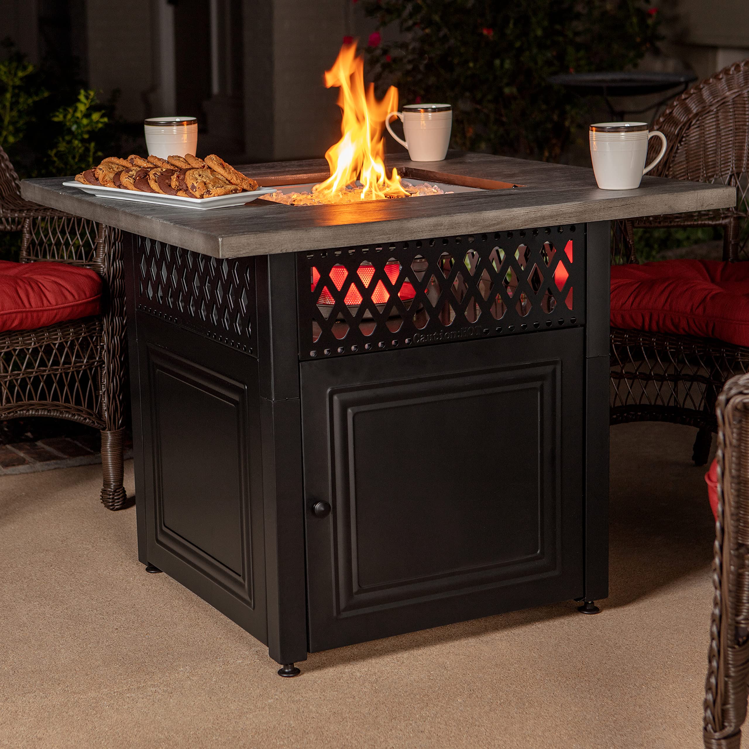 Endless Summer DualHeat Dakota Fire Pit | Dual Heat 2 in 1 Propane Fire Pit & Outdoor Heater | 41,000 Total Combined BTU | 38" Dual Heating Patio Fire Pit | Outdoor Fire Table & Heater