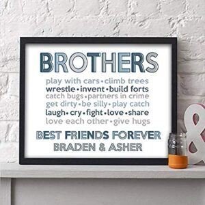 CANARY ROAD Brothers Print | Brother Wall Art | Brother Sign | Brother Playroom | Boy Playroom | Brother Gift | Brother Room Decor | Boys Room Decor