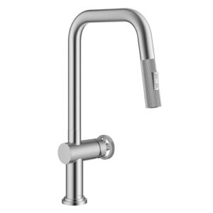 kraus urbix industrial pull-down single handle kitchen faucet in spot-free stainless steel, kpf-3126sfs