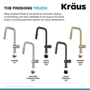 KRAUS Urbix Industrial Pull-Down Single Handle Kitchen Faucet in Spot-Free Stainless Steel, KPF-3126SFS