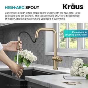 KRAUS Urbix Industrial Pull-Down Single Handle Kitchen Faucet in Spot-Free Stainless Steel, KPF-3126SFS