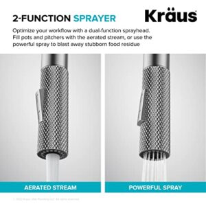 KRAUS Urbix Industrial Pull-Down Single Handle Kitchen Faucet in Spot-Free Stainless Steel, KPF-3126SFS