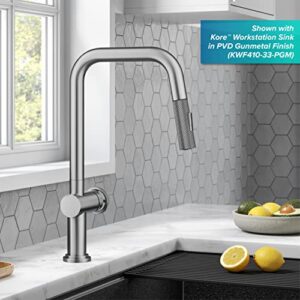 KRAUS Urbix Industrial Pull-Down Single Handle Kitchen Faucet in Spot-Free Stainless Steel, KPF-3126SFS