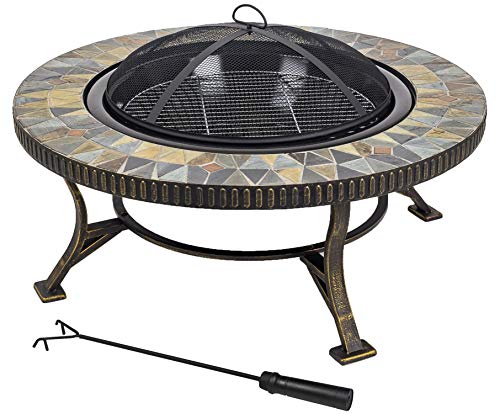 Pleasant Hearth GHP Group OFW088RC fire Pit, Rubbed Gold