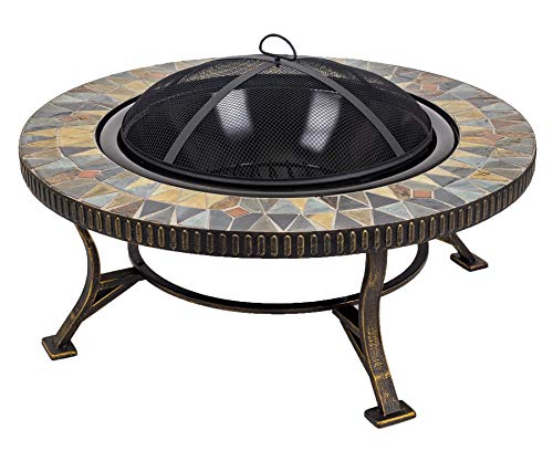 Pleasant Hearth GHP Group OFW088RC fire Pit, Rubbed Gold