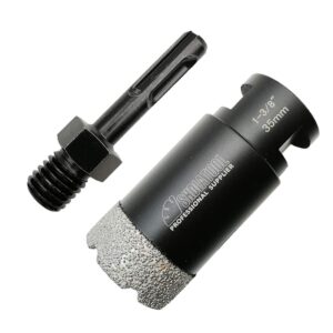 shdiatool 1-3/8 inch tile hole saws plus sds adapter for porcelian marble ceramic brick stones