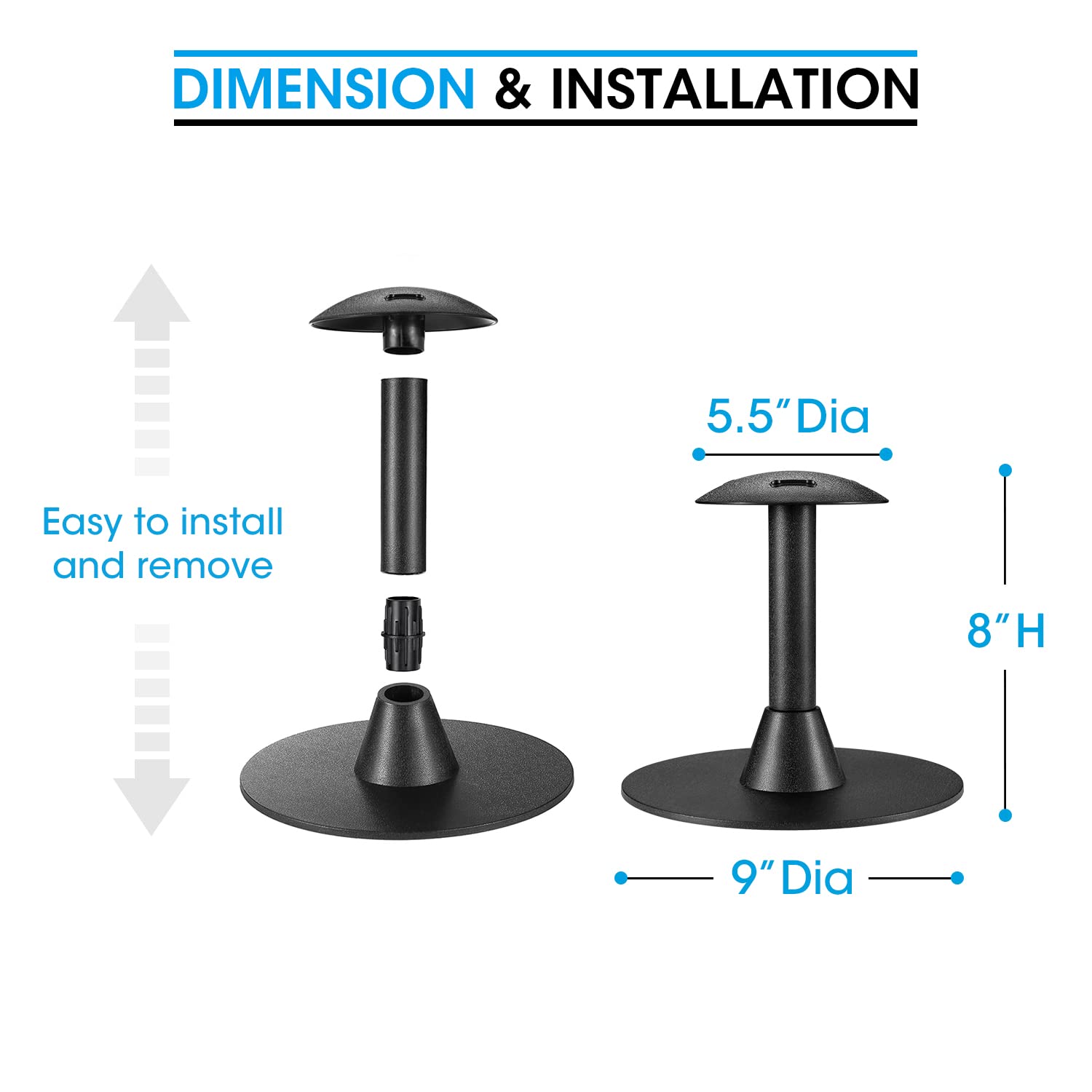 Unicook Outdoor Grill Griddle Cover Support Pole 8 Inch, Patio Table Cover Support Pole, Durable Rustproof Dome Prop Rack, Prevent Rain or Snow from Collecting on Grill and Patio Furniture Cover