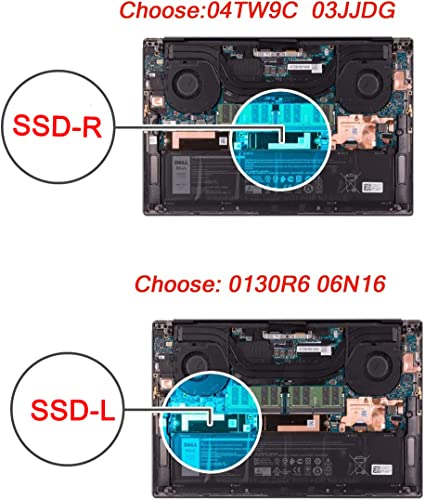 Slot 2 M.2 SSD Hard Drive Heatsink Cover with Thermal for Dell XPS 15 9520 9510 9500, Dell XPS 15 9520 9510 SSD Heatsink P/N: 04TW9C 4TW9C 3JJDG 03JJDG, for SSD-R