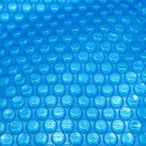 thermal solar blanket for swimming pool heavy duty 16 mil 7ft x 7ft floating spa blanket and trimmable hot tub bubble insulating cover for hot tubs inground pools insulating solar heating, blue