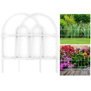 amagabeli garden & home 35 panels decorative garden fences and borders for dogs 18in(h)×50ft(l) no dig metal fence panel garden edging border fence for animal barrier fencing for flower bed yard white