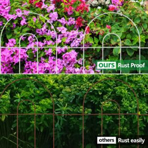 AMAGABELI GARDEN & HOME 35 panels Decorative Garden Fences and Borders for Dogs 18in(H)×50ft(L) No Dig Metal Fence Panel Garden Edging Border Fence For Animal Barrier Fencing for Flower Bed Yard White