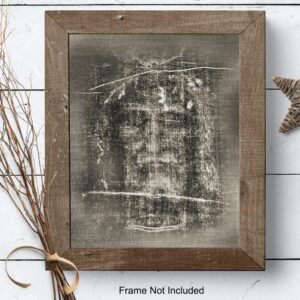 Jesus Wall Decor - Jesus Christ - Shroud of Turin Photo Picture Wall Art Print- Catholic Gifts, Religious Christian Wall Decor for Pastor, Priest, Ordained Minister - 8x10 Poster