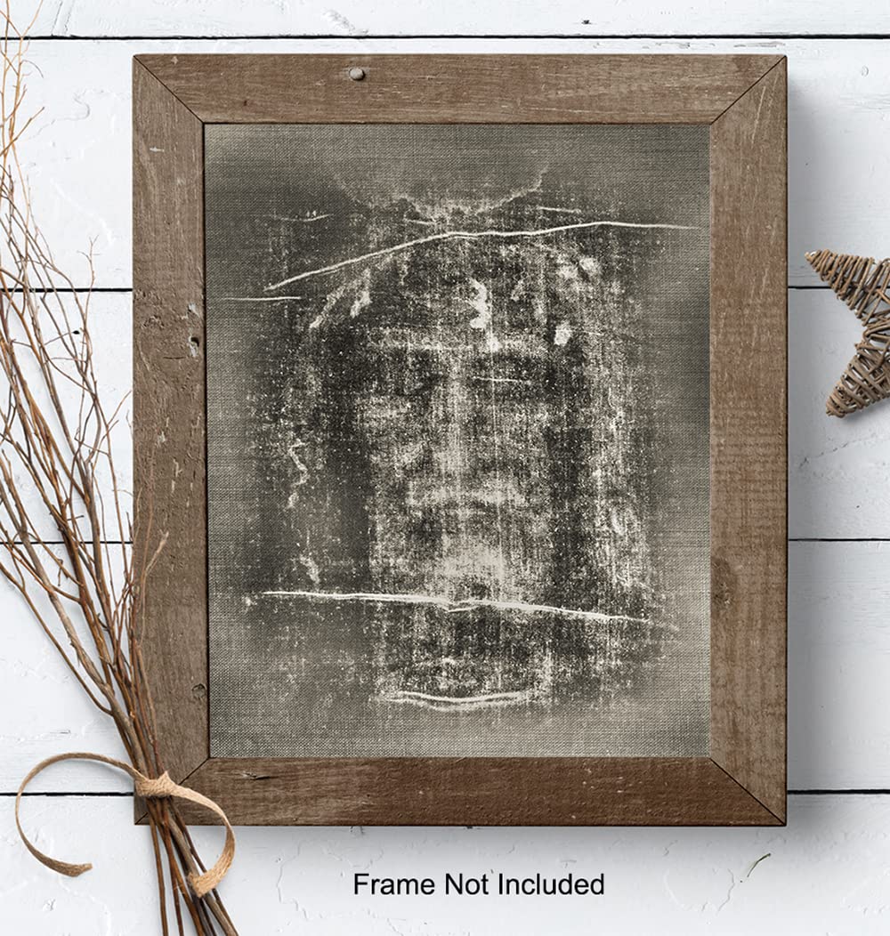 Jesus Wall Decor - Jesus Christ - Shroud of Turin Photo Picture Wall Art Print- Catholic Gifts, Religious Christian Wall Decor for Pastor, Priest, Ordained Minister - 8x10 Poster