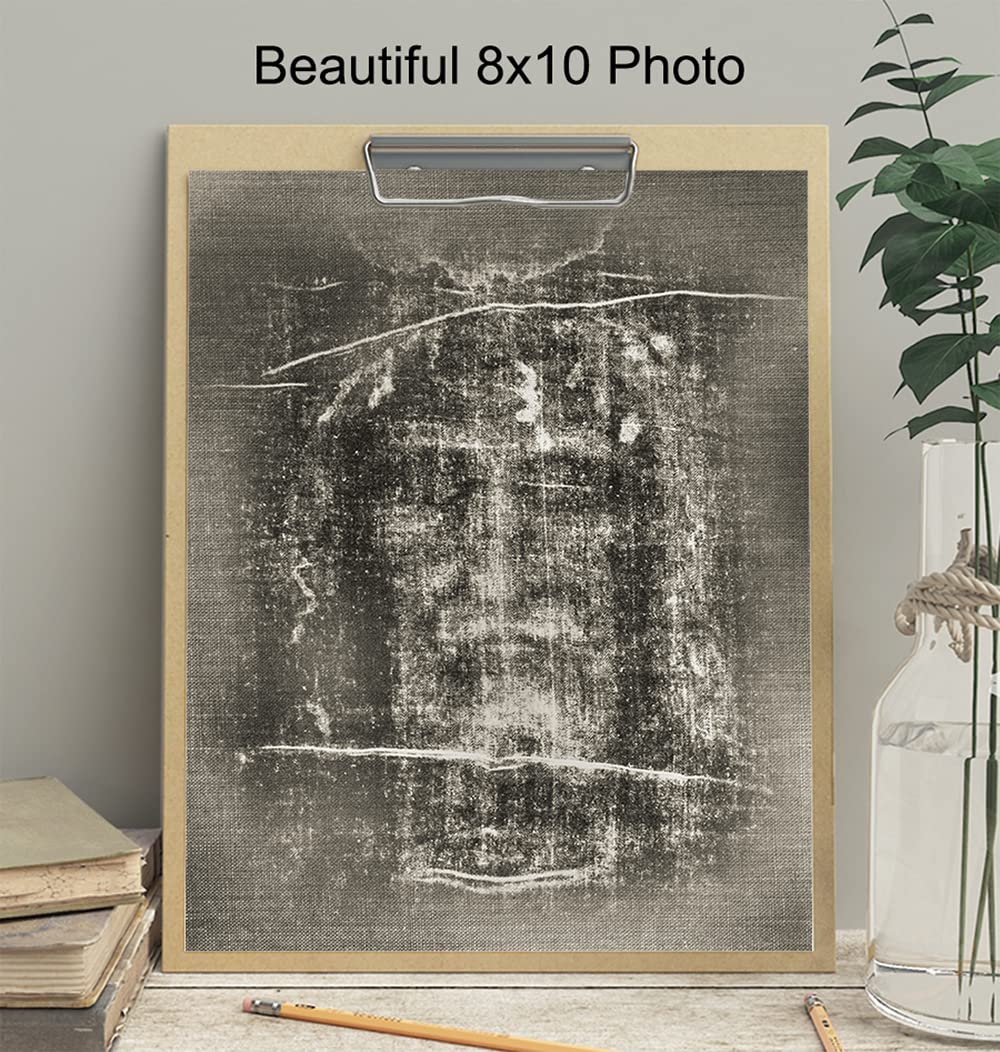 Jesus Wall Decor - Jesus Christ - Shroud of Turin Photo Picture Wall Art Print- Catholic Gifts, Religious Christian Wall Decor for Pastor, Priest, Ordained Minister - 8x10 Poster