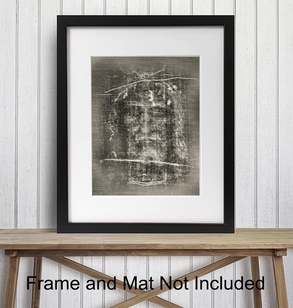 Jesus Wall Decor - Jesus Christ - Shroud of Turin Photo Picture Wall Art Print- Catholic Gifts, Religious Christian Wall Decor for Pastor, Priest, Ordained Minister - 8x10 Poster