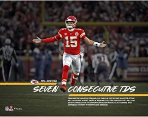 patrick mahomes kansas city chiefs unsigned playoff moment seven consecutive touchdown drives comeback victory spotlight photograph - original nfl art and prints