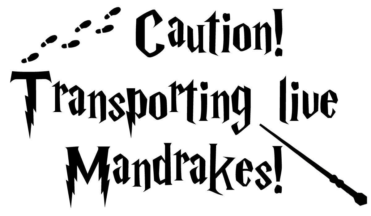 Caution Transporting Live Mandrake Vinyl Decal Sticker