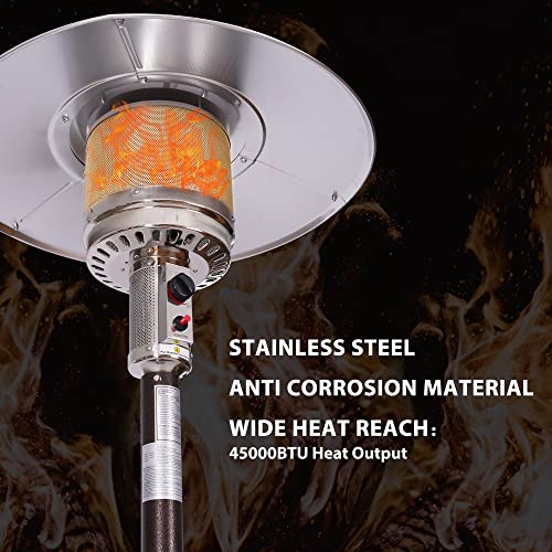 38,200 BTU Patio Heater - Heat-Focusing Propane Gas Type Steel Bronze | Baga Goodies