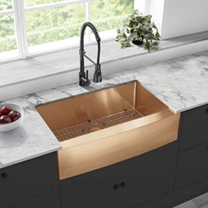 swiss madison well made forever sm-ks758rg farmhouse kitchen sink, rose gold