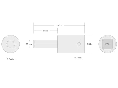 TEKTON 1/2 Inch Drive x 19 mm Hex Impact Bit Socket | SIB23219