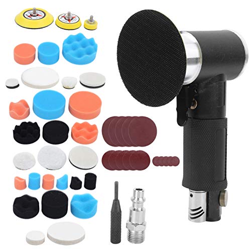 AT-1500H48 Mini Air Sander, 1/2/3 Inch Random Orbital Air Sander, Mini Pneumatic Sander for Auto Body Work, High Speed Air Powered Sanders & Polisher(US Air Nozzle)