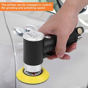 AT-1500H48 Mini Air Sander, 1/2/3 Inch Random Orbital Air Sander, Mini Pneumatic Sander for Auto Body Work, High Speed Air Powered Sanders & Polisher(US Air Nozzle)