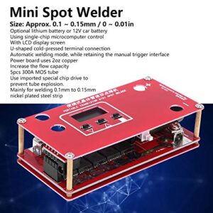 Mini Spot Welder Machine, Portable Transistor Lithium Battery for Capacitor, Welding Tools, with Automatic Welding Mode, Single Chip Microcomputer Control and LCD Display Screen